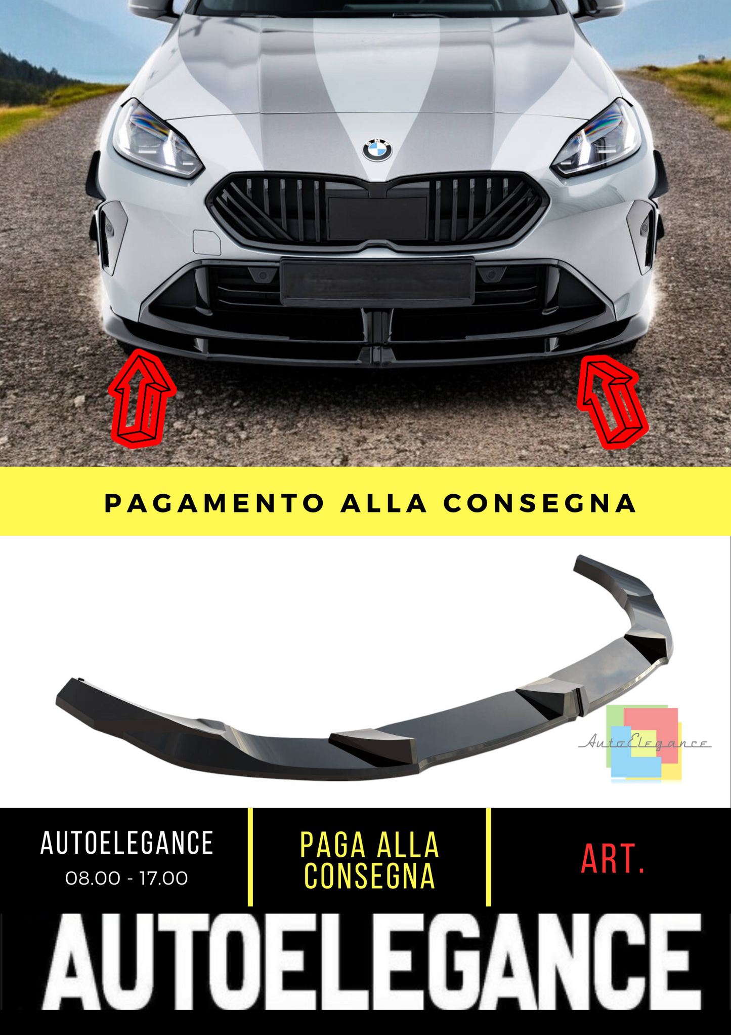 ⭐Splitter anteriore V.3 adatto per BMW M135i / 1 M-Pack F70⭐