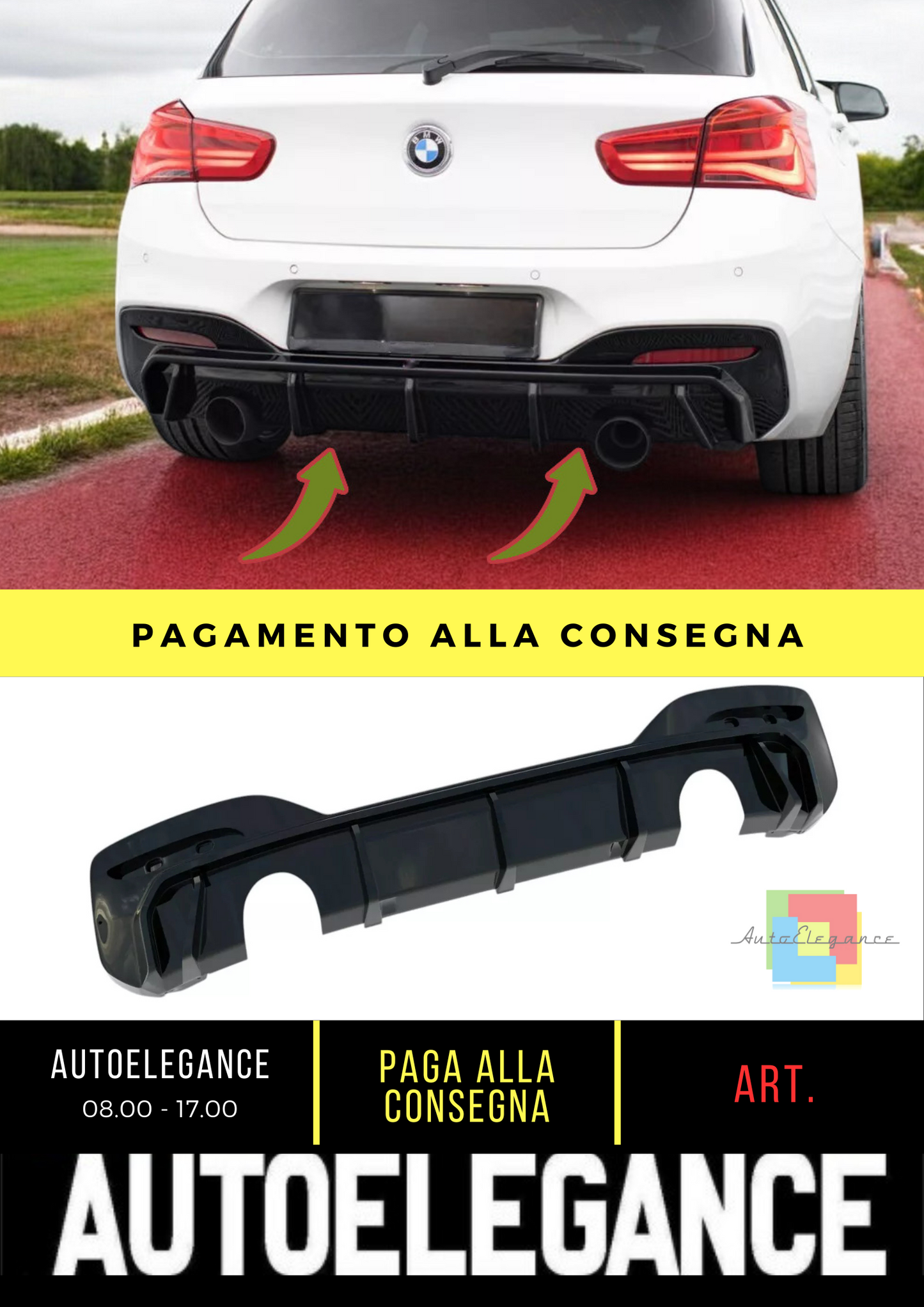 ⭐Diffusiore posteriore V.3 adatto per BMW M140i F20 Facelift⭐