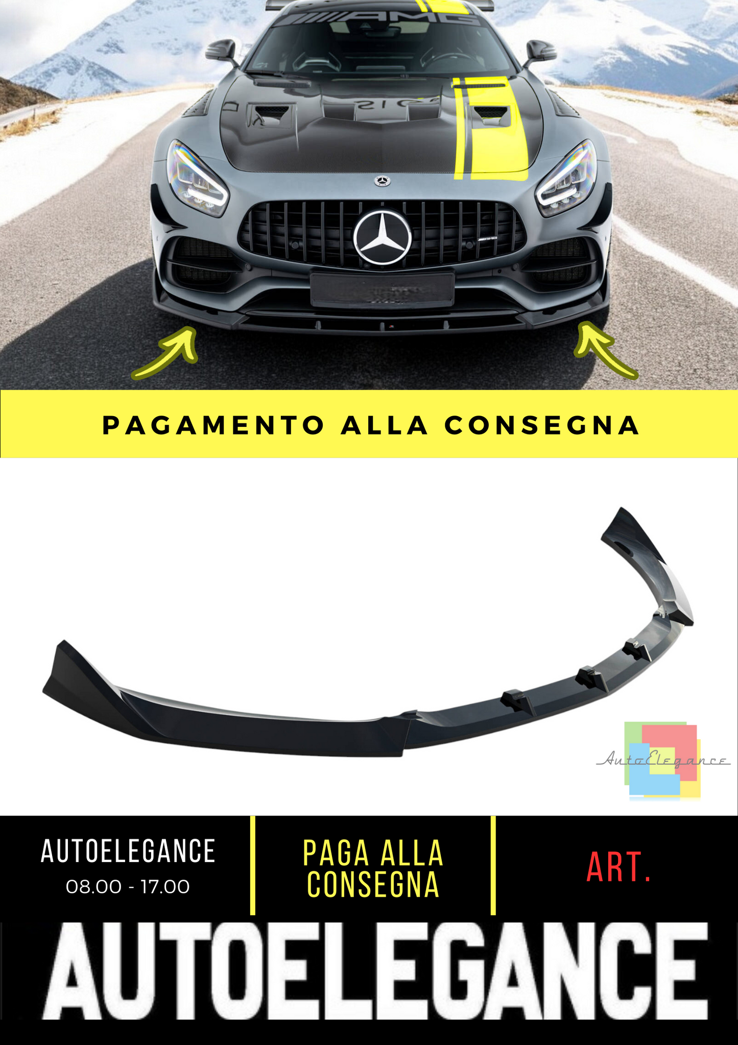 🔥Splitter anteriore adatto per Mercedes-AMG GT C C190 Facelift🔥