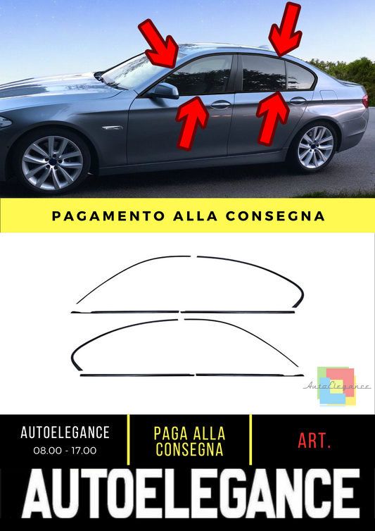 ⭐Shadow Line Trim Set Gloss Black Suitable for BMW 5 Series F10 Sedan 10-⭐ 