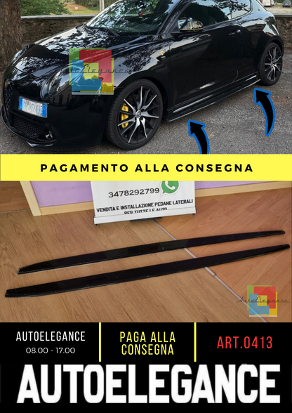 1562⭐Splitter sottominigonne nero lucido adatto per alfa romeo mito⭐