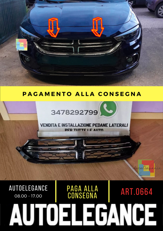 0664⭐FRONT GRILLE MASK SUITABLE FOR FIAT TIPO EDGEA LOOK DODG⭐ 