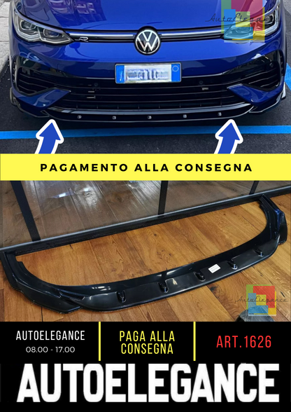 ⭐1626 Front spoiler for VW VOLKSWAGEN Golf MK 8 R 2020+ black⭐ 