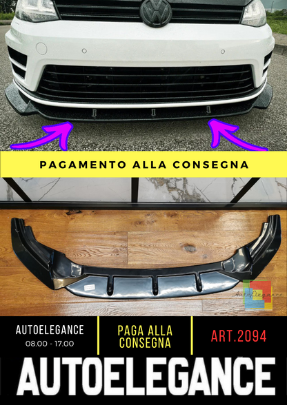⭐2094 SPLITTER SUITABLE FOR VW GOLF 7 R 2012-2016 GLOSSY BLACK⭐