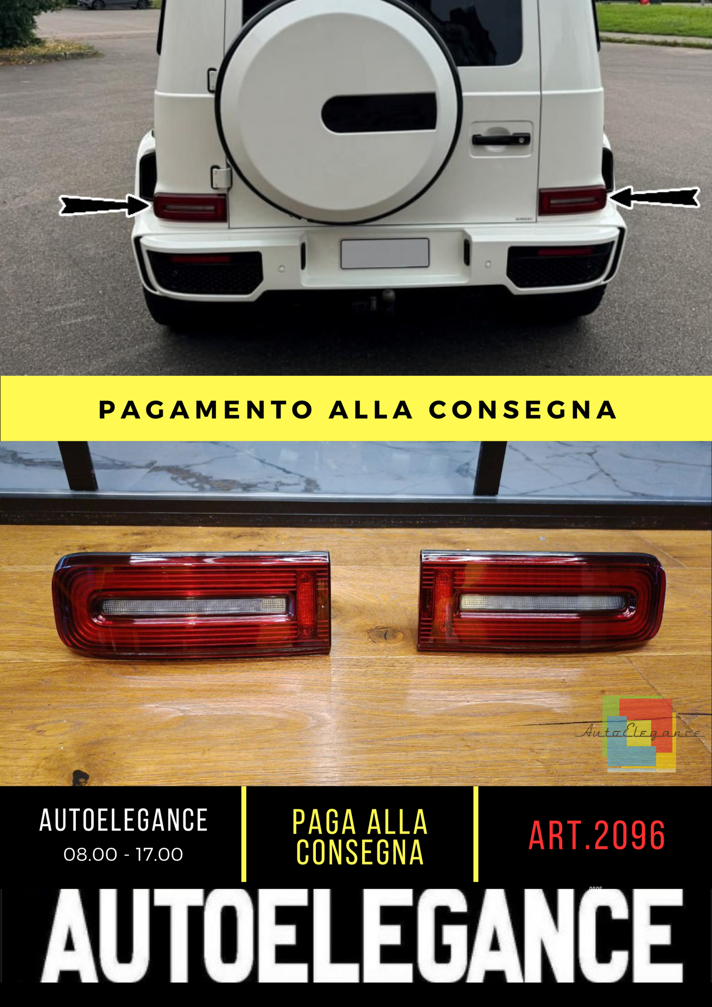 🔥2096 FARI POSTERIORI CLASSE G W463 2008-2017 LOOK 2018+ FUME LED DINAMICI🔥