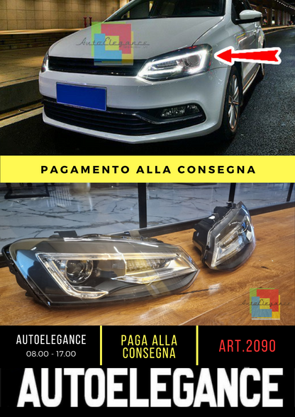 ✨2090 HEADLIGHTS SUITABLE FOR VW POLO 6R 6C 2011-2017 LED LOOK DEVIL EYE✨
