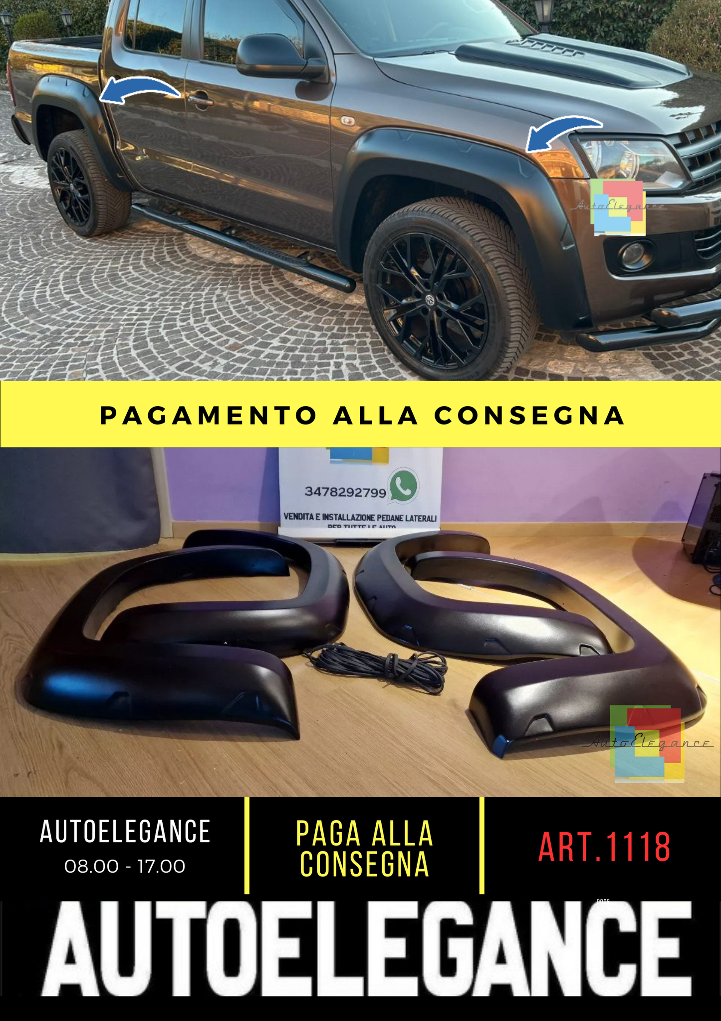 1118⭐PARAFANGHI ALLARGATI ADATTI PER VW AMAROK 2016-2022 LOOK SPORTIVO⭐