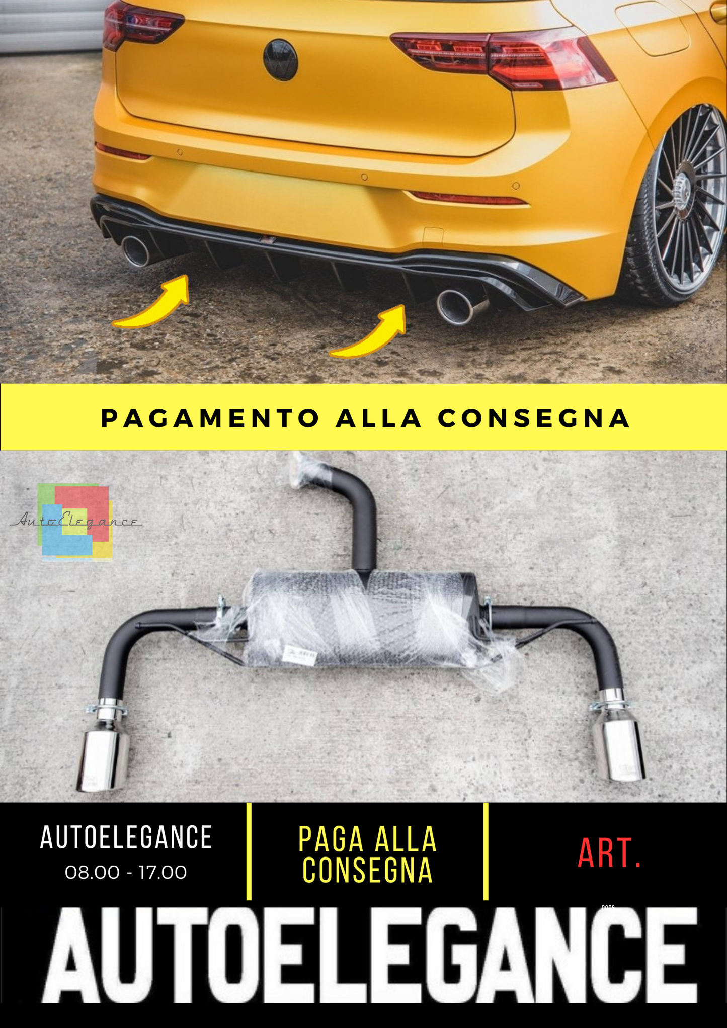 ⭐Exhaust V.1 (GTI LOOK) SUITABLE FOR Volkswagen Golf Mk8⭐ 