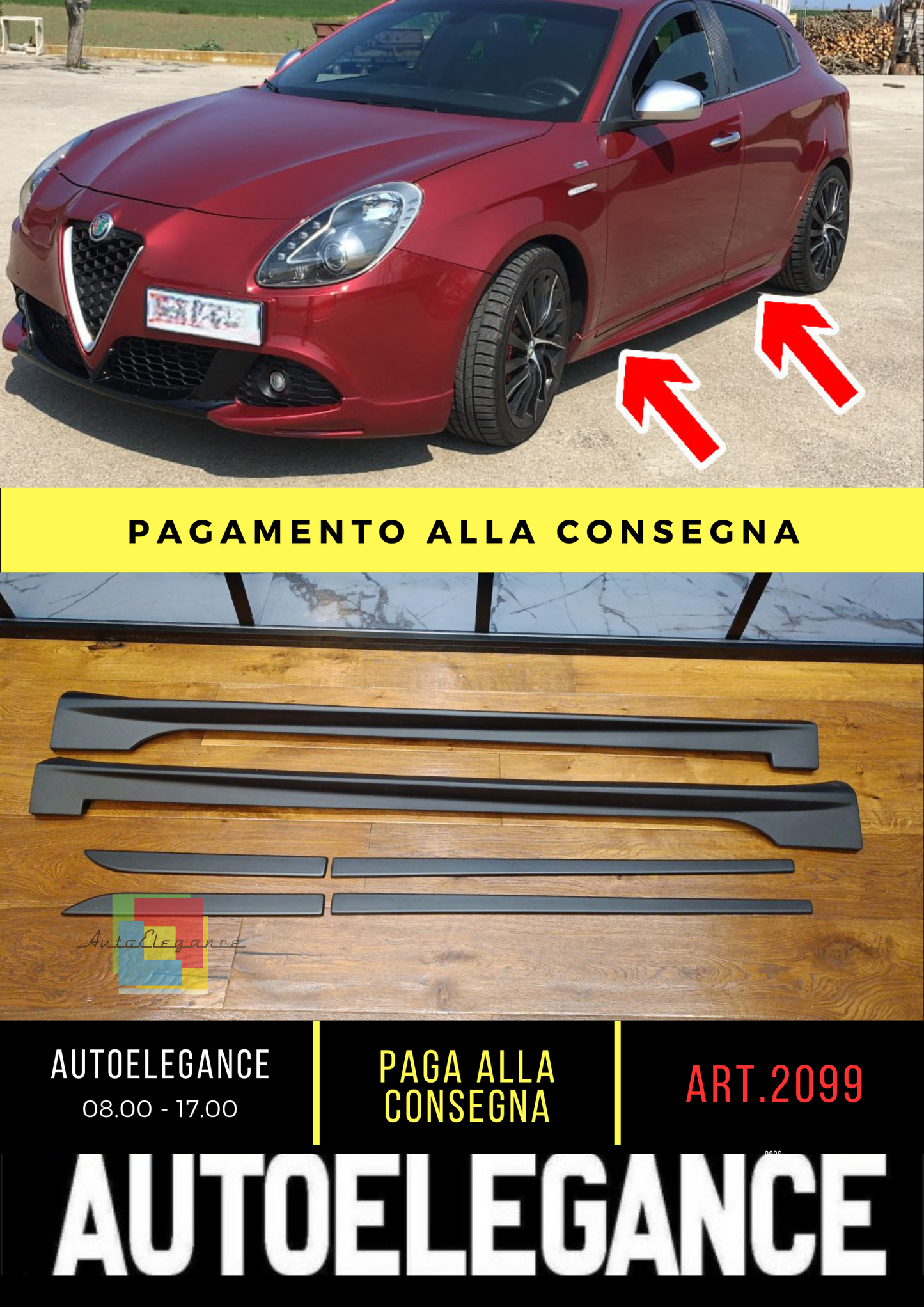 ⭐2099 MINIGONNE ADATTO PER ALFA ROMEO GIULIETTA LOOK QUADRIFOGLIO⭐