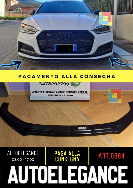 🔥0884 SPLITTER SUITABLE FOR AUDI A5 F5 2016-2019 SLINE S5 GLOSSY BLACK🔥