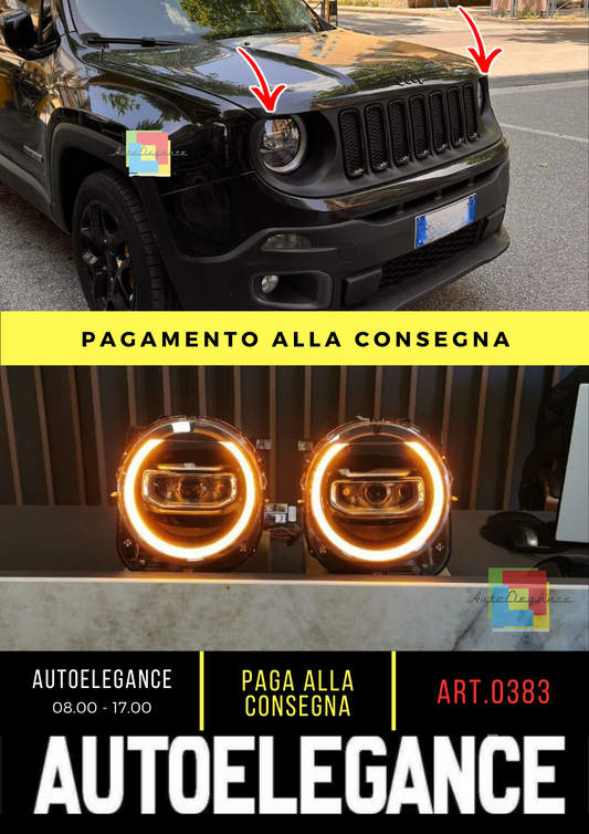 0383🔥Coppia fari full full led adatto per jeep renegade UNICI CON FRECCIA LED🔥