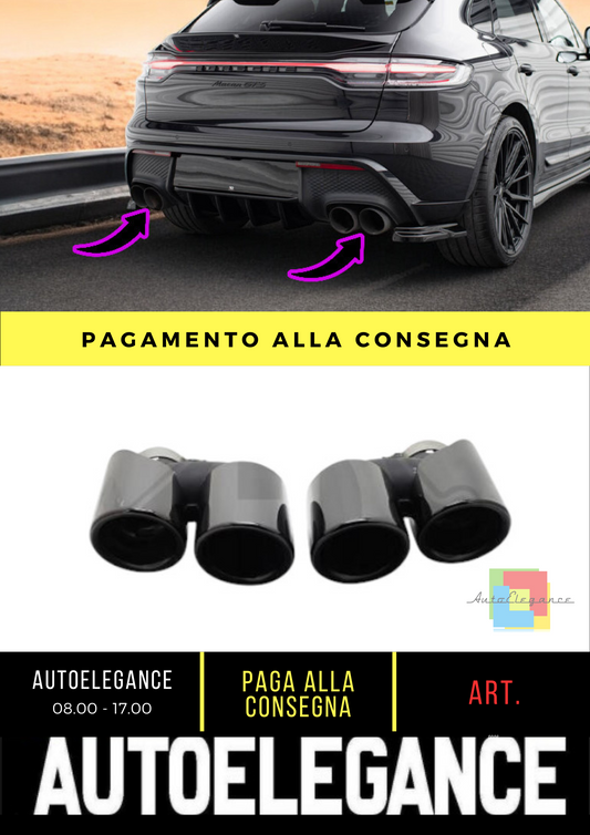 ⭐Exhaust Pipe SUITABLE FOR Porsche MACAN 18-21 sports black ⭐