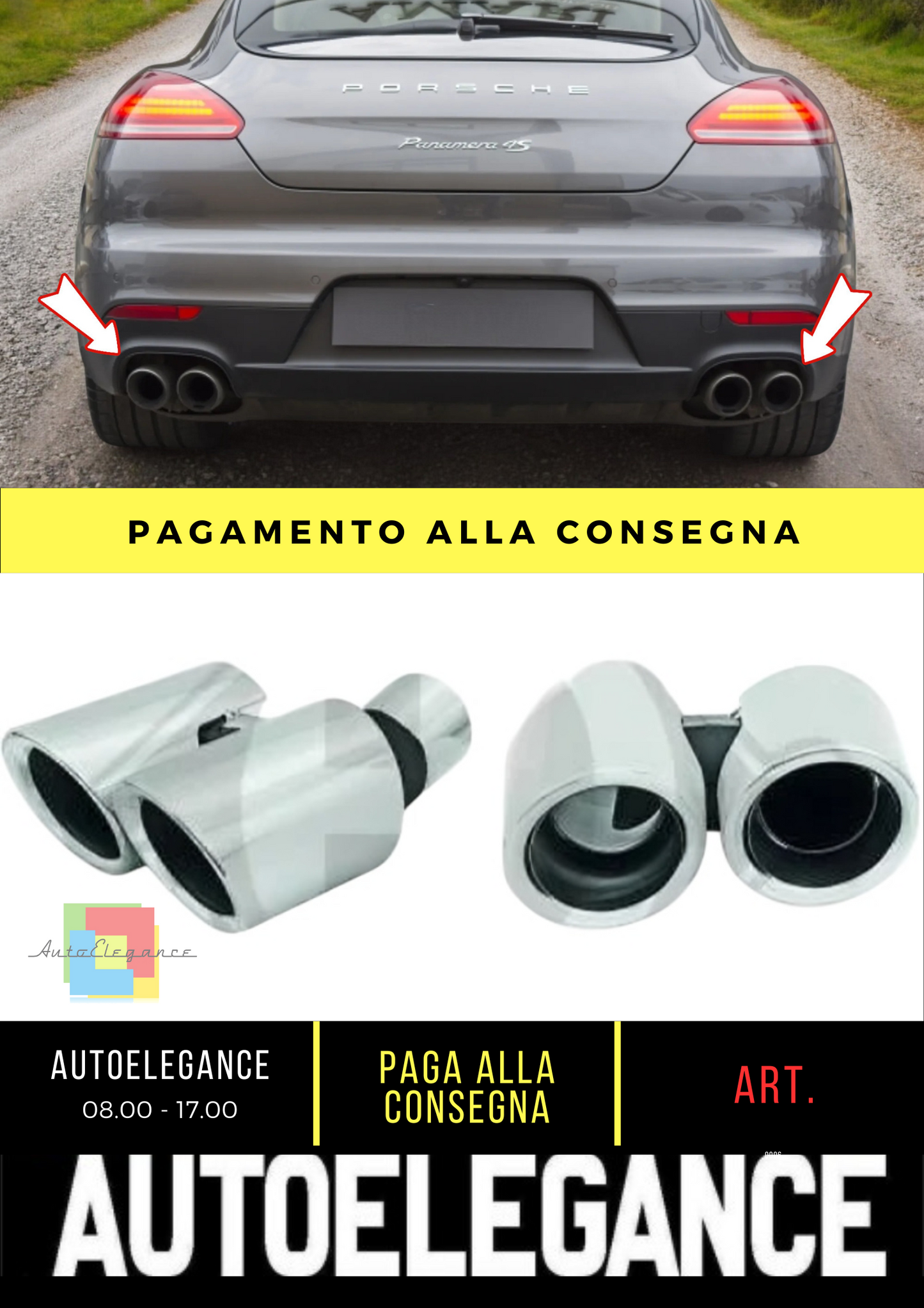 ⭐Exhaust Terminal SUITABLE FOR PORSCHE PANAMERA 09-13 ⭐