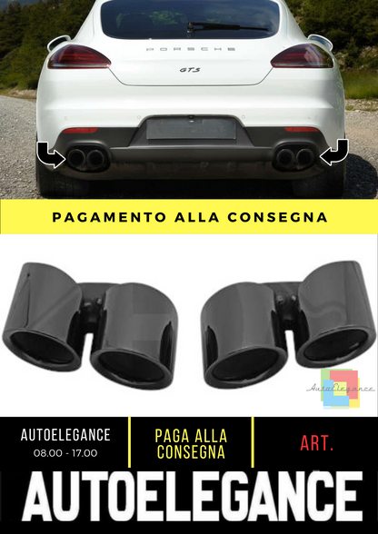 ⭐Terminale Di Scarico ADATTO PER PORSCHE PANAMERA 16 SPORTIVi NERO CROMATO ⭐
