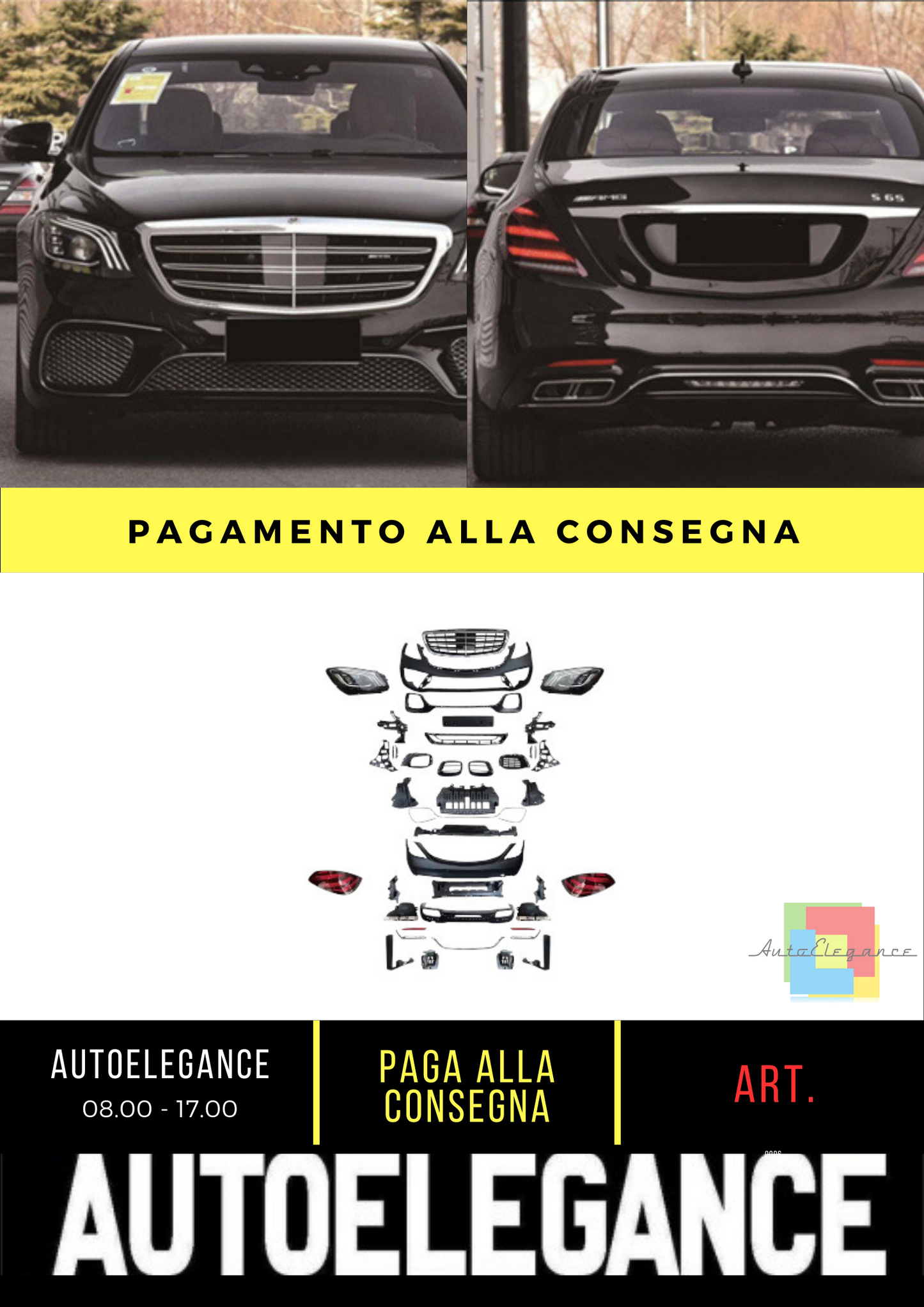 🔥BODYKIT ADATTO PER Mercedes S-Class (W222) (2013-2017) S65 AMG Facelift Look🔥