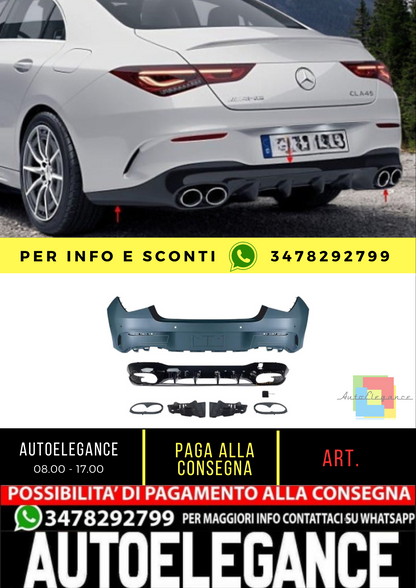 🔥Paraurti posteriore CLA45 AMG Look per Mercedes CLA (C118) (2019-On)🔥