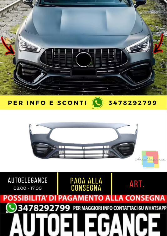 🔥Paraurti anteriore CLA45 AMG Look adato per Mercedes CLA (C118) (2019-On)🔥