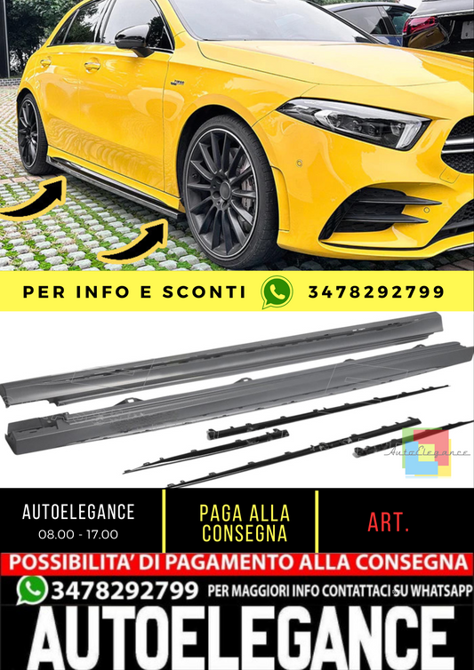 🔥Under Side Skirts A45 AMG Look for Mercedes A-Class (W177) Sedan 🔥 