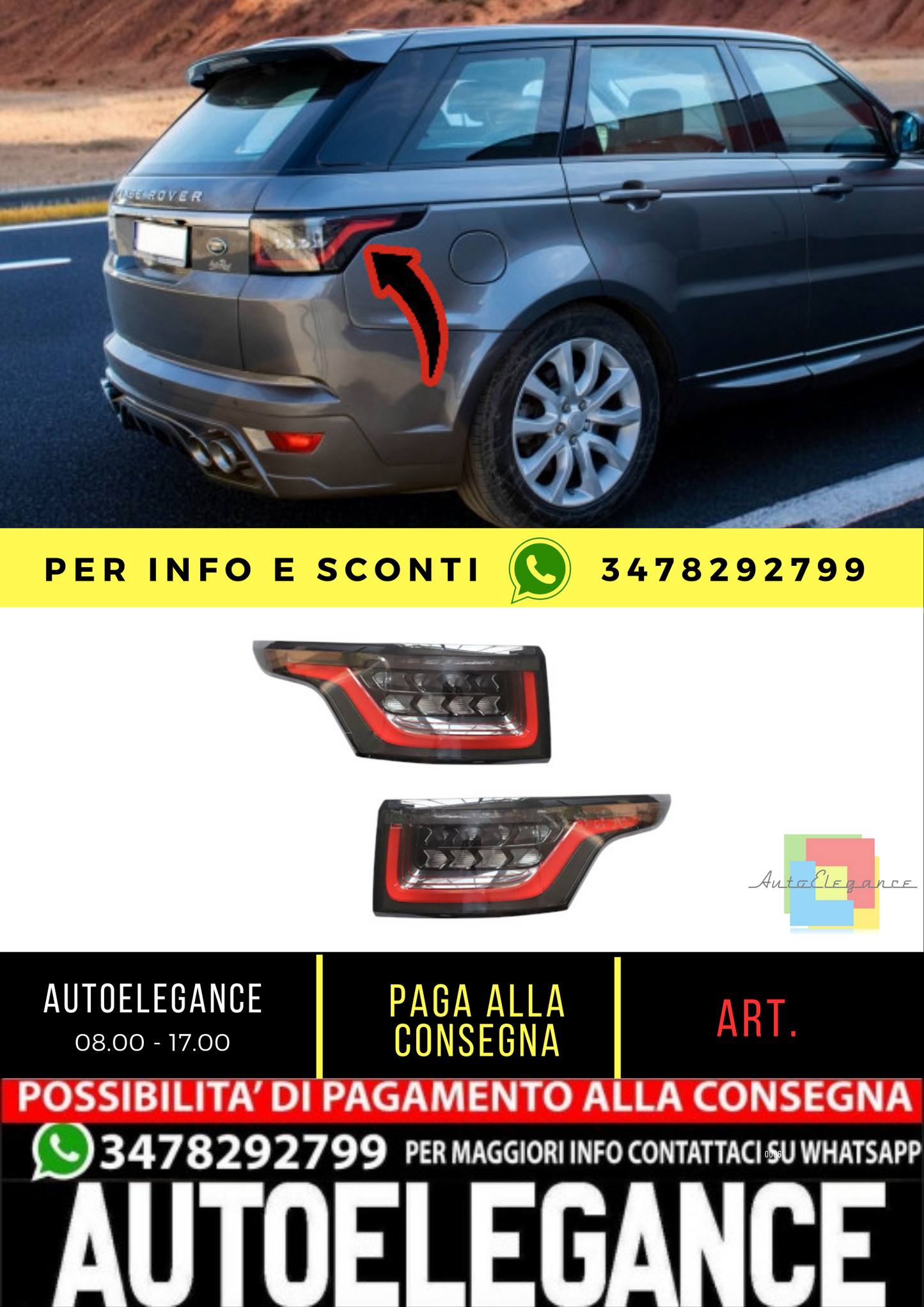 ✨Full Led Rear Lights for Range Rover Sport L494 (2013-2017) FaceliftLook✨