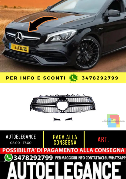 ⭐Griglia Anteriore CLA35 AMG Look adatto per Mercedes CLA (C118) (2019-On) Nero⭐