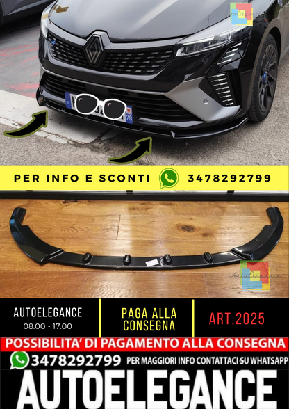 ⭐2025 SPLITTER ADATTO PER RENAULT CLIO 5 2023+ NERO LUCIDO⭐