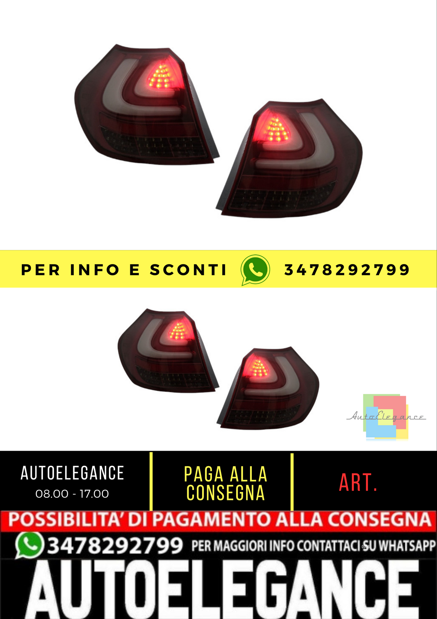 ⭐LED Rear Lights Fit For BMW 1 Series E81 E87 (2004-08.2007) Red LE⭐ 