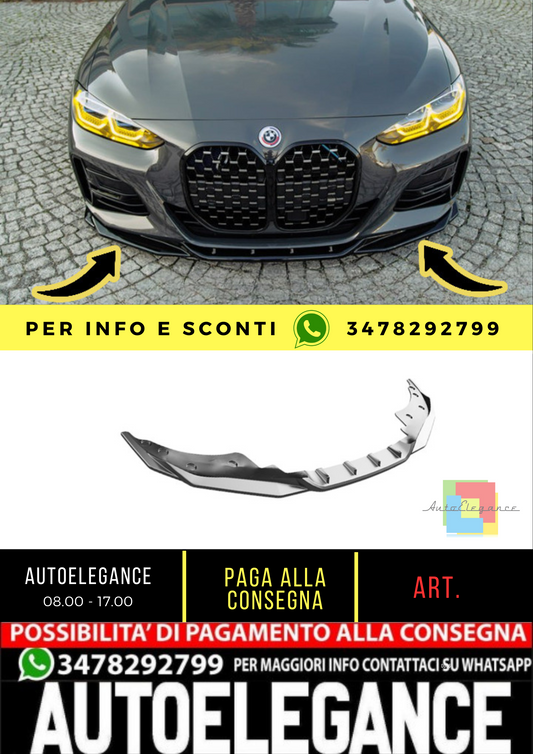 ⭐SPLITTER ADATTO PER BMW G22 2020+  Splitter Front A Plus M440i M Pack V2 Style⭐