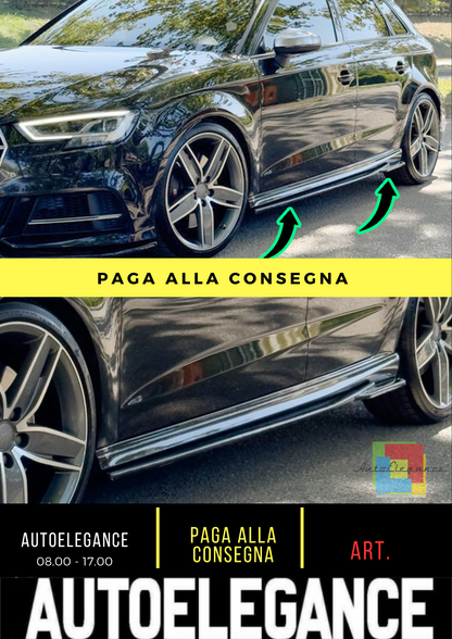 🔥Sotto minigonne nero lucido Audi A3 S3 8V SB 12-19-Skirt Skirt Extension Lip🔥