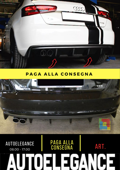 🔥AUDI A3 8V REAR APRON DIFFUSER / BUMPER ADDITION ( 2013-2016 )🔥