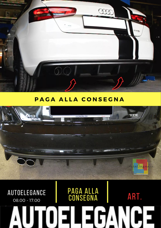 🔥AUDI A3 8V REAR APRON DIFFUSER / BUMPER ADDITION ( 2013-2016 )🔥