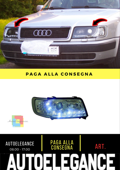 🔥SET DI FARI ANTERIORI ADATTO PER AUDI 100 (C4) 90-94 CROMATO🔥
