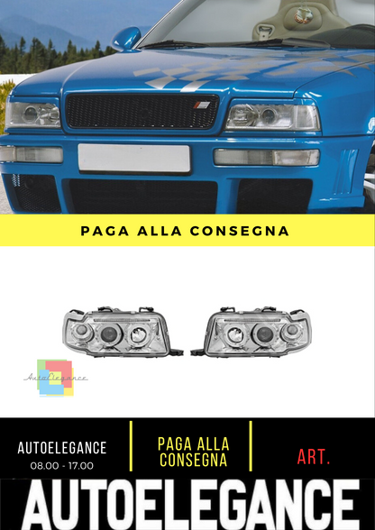 🔥Headlight set 91-94 CLEAR GLASS/CHROME Suitable for Audi 80 Lim/Avant (B4) 🔥