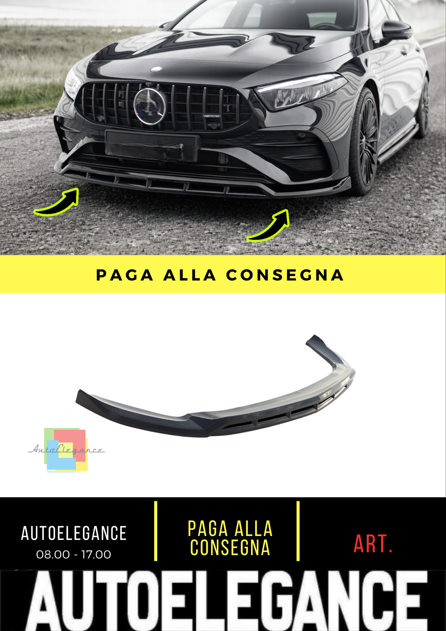 2107 🔥Front Splitter Suitable for Mercedes-AMG A35 W177 Facelift🔥 