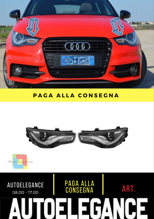 ⭐Headlight set suitable for Audi A1 10-18 H7+LED+MOTOR⭐