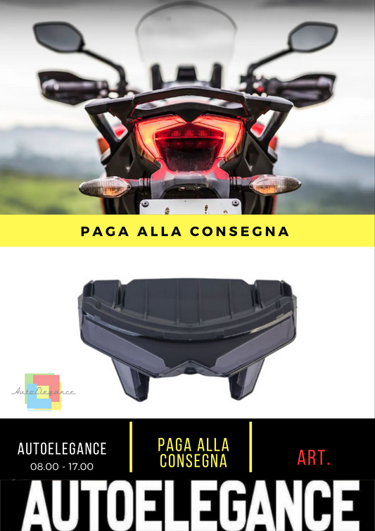⭐Fanale posteriore a LED per moto in trasparente nero per Ducati Multistrada950⭐