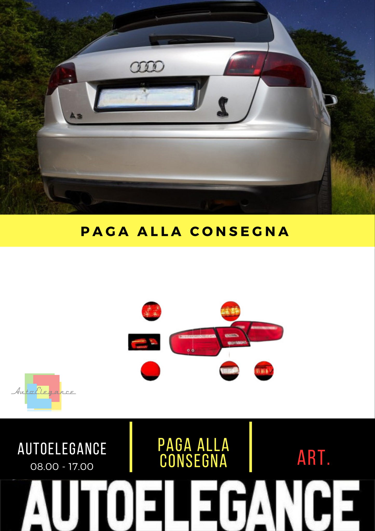 ⭐Set di luci posteriori combinate Adatto Per Audi A3 03-08 5 TR⭐