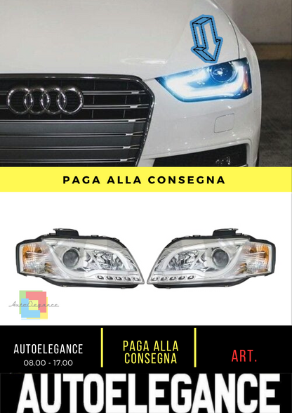 ⭐Set fari VETRO TRASPARENTE/CROMATO Adatto Per Audi A3 03-08 ⭐