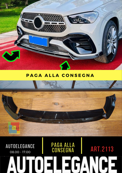 ✨2113 SPLITTER ADATTO PER MERCEDES GLE W167 C167 23+AMG LOOK TUNING NERO LUCIDO✨