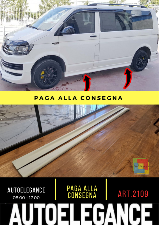 💎2109 SKIRTS SUITABLE FOR TRANSPORTER T6 16+ LONG WHEELBASE RAW FIBERGLASS💎 