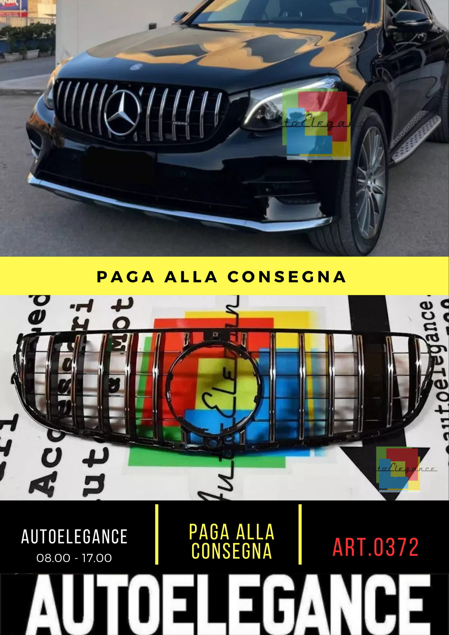 ⭐0372 Radiatore Griglia Cromata adatto per Mercedes GLC X253 Coupé C253 15-19⭐