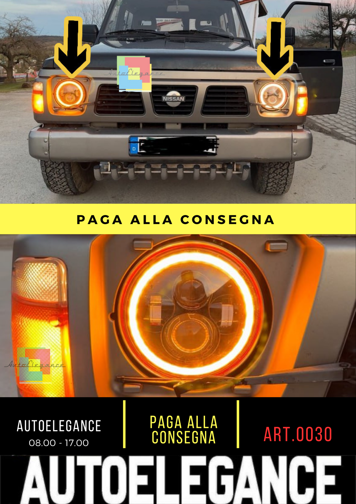 ⭐0030 NISSAN PATROL GR (Y60) FULL LED HEADLIGHTS WITH ANGEL EYES DAYLIGHTS⭐