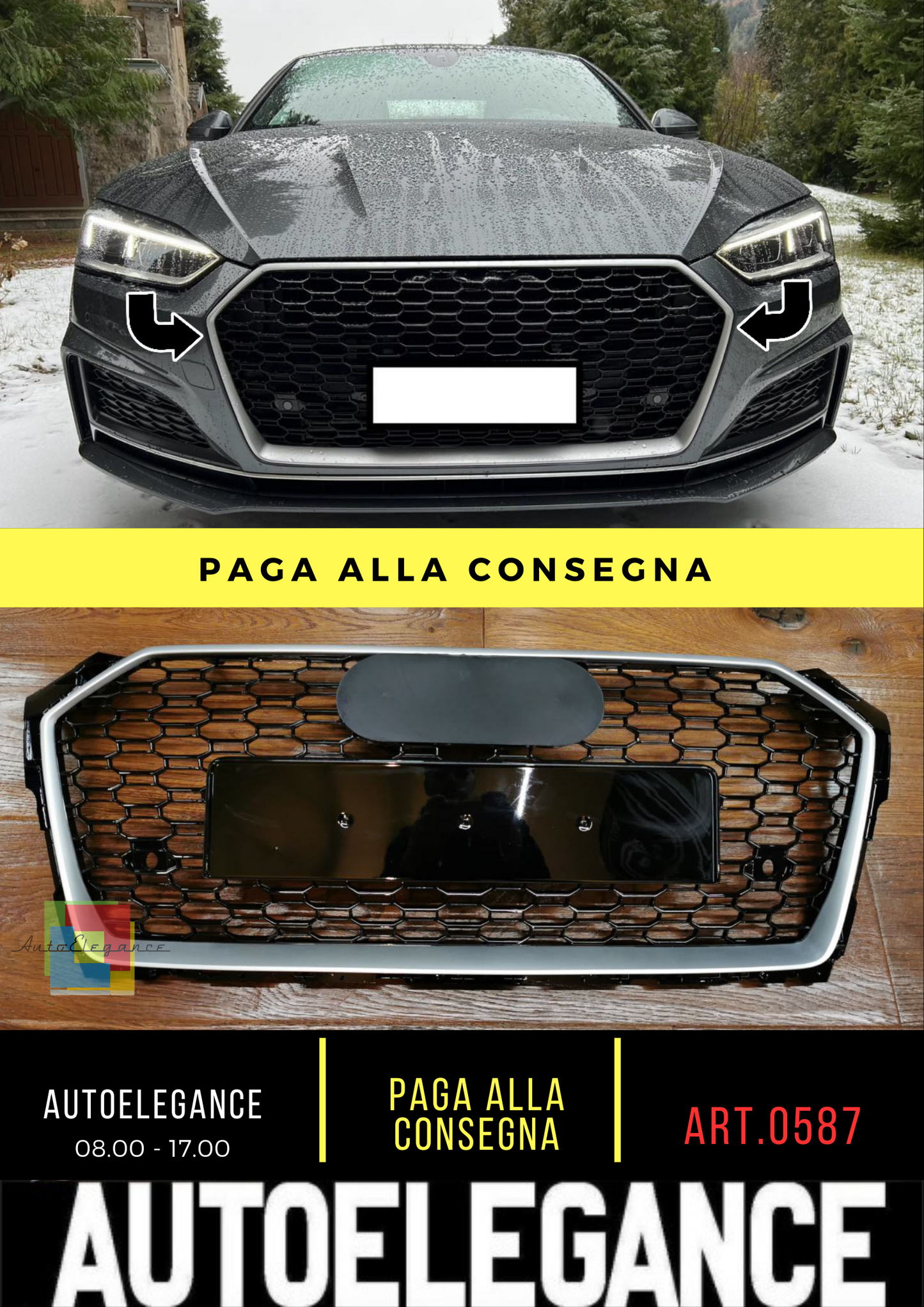 ⭐0587 GRIGLIA ADATTO PER AUDI A5 F5 2016-2019 LOOK RS5 BORDO SATINATO⭐
