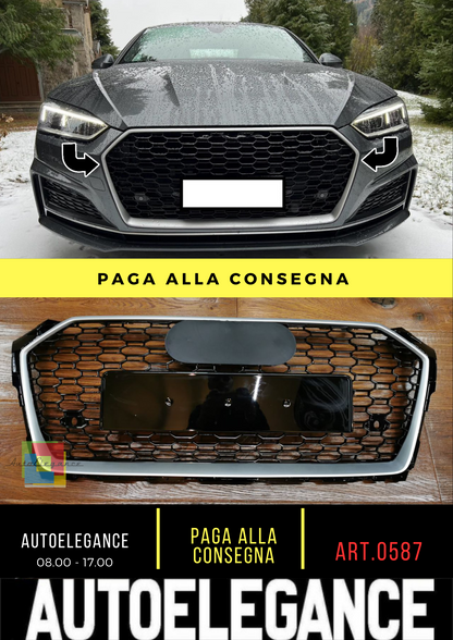 ⭐0587 GRIGLIA ADATTO PER AUDI A5 F5 2016-2019 LOOK RS5 BORDO SATINATO⭐
