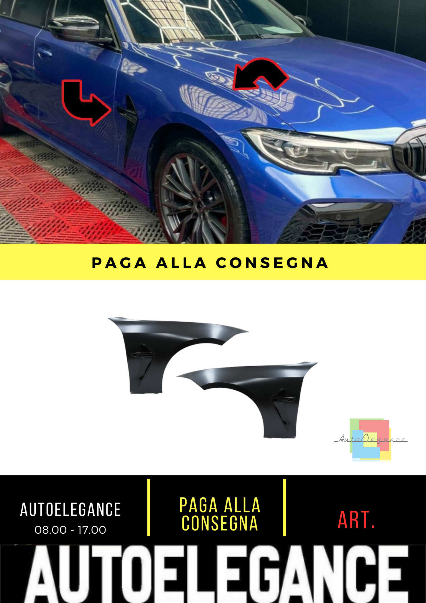 ⭐Front fenders fit for BMW 3 Series G20 Sedan G21 Touring 18 M8 Des⭐