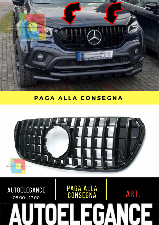 ⭐MERCEDES X-CLASS W470 17+ FRONT GRILLE MASK BLACK PROFILES AMG LOOK⭐