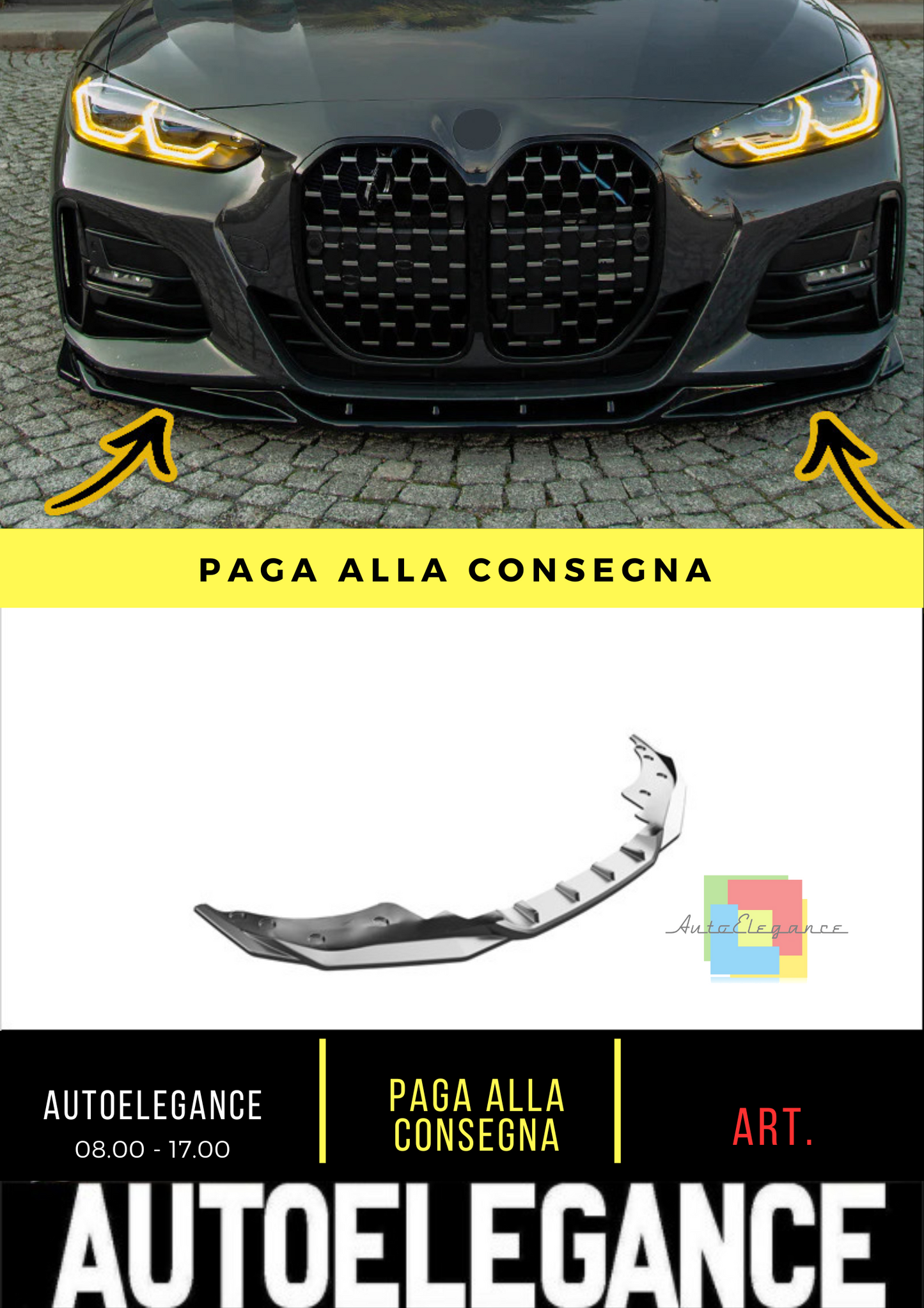 ⭐SPLITTER SUITABLE FOR BMW 4 Series Coupe/Cabrio G22 M440i M-Pack 20-24 Facelift⭐