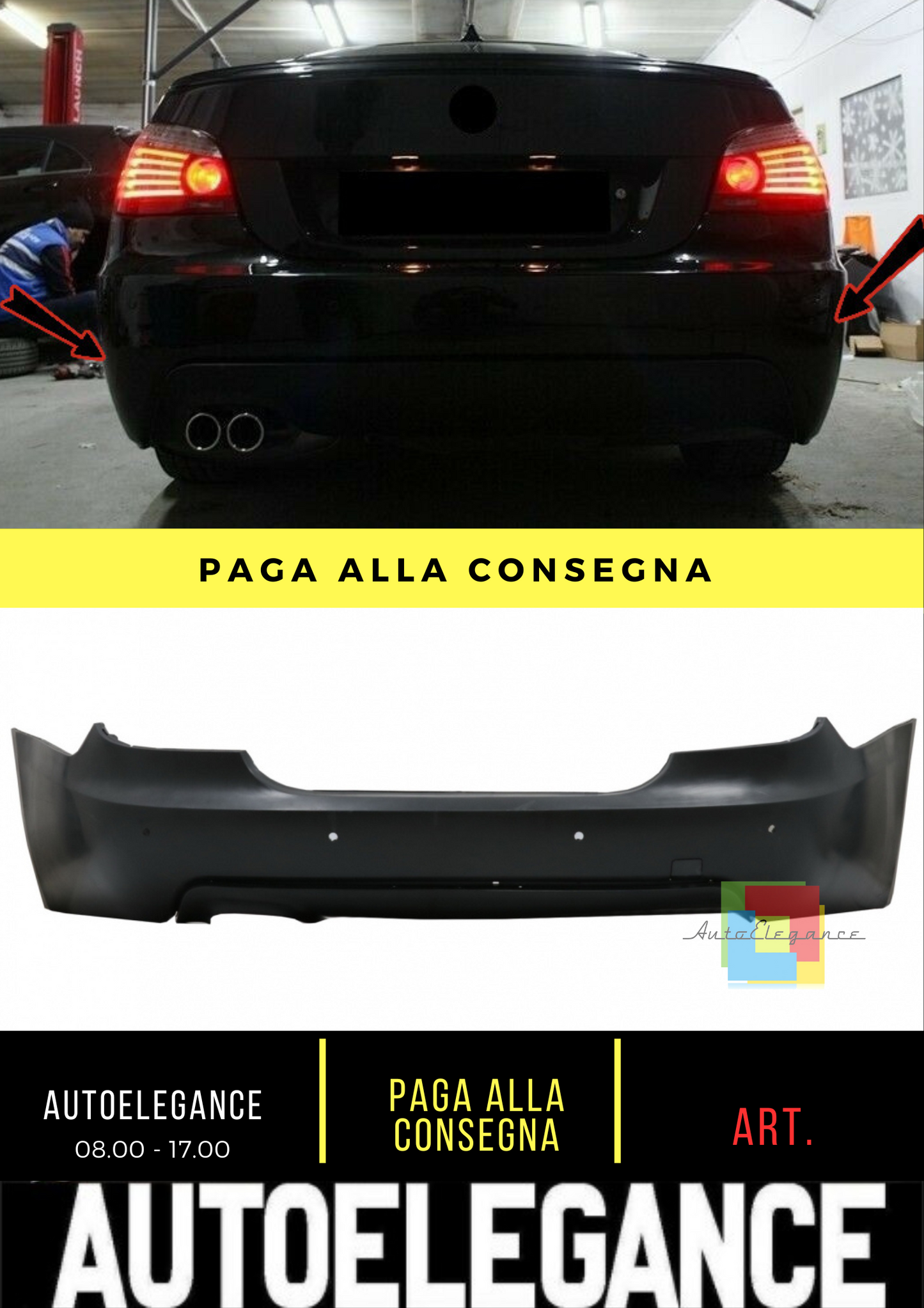 ⭐Paraurti posteriore adatto per BMW Serie 5 E60 03-07 M-Technik Design PDC24mm⭐