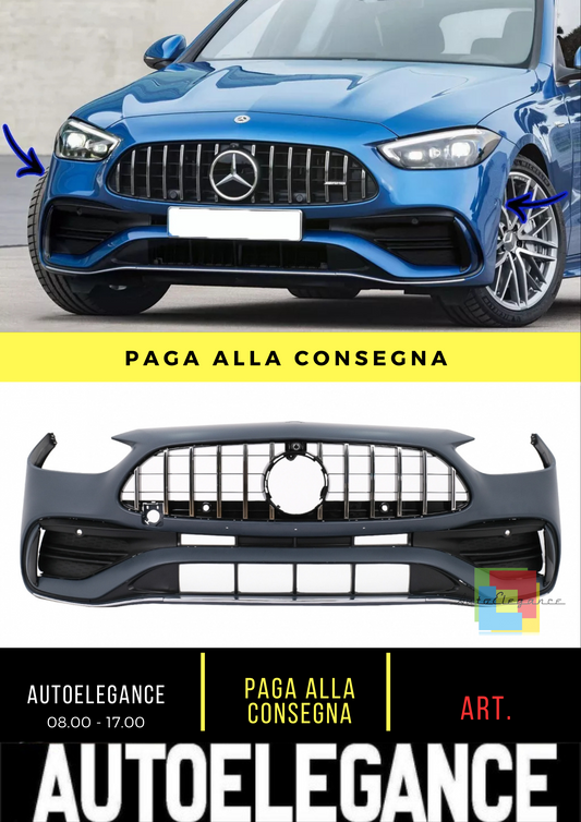 ⭐Paraurti anteriore con griglia adatto per Mercedes Classe C W206 S206 dal 21⭐
