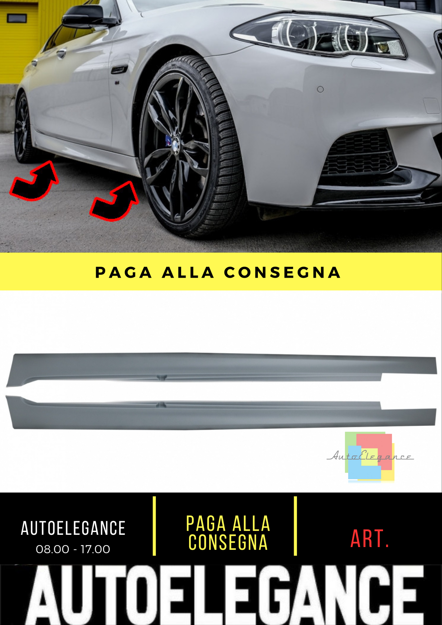 🔥Minigonne adatte per BMW Serie 5 F10 F11 Berlina Touring 11-17 M5 M-Technik🔥