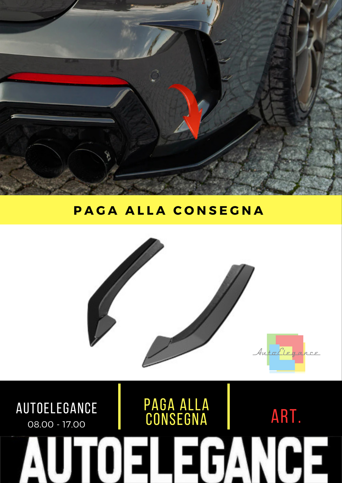 ⭐Rear Side Splitter Suitable for BMW 4 Series Coupe/ G22 M-Pack 20-24⭐ 